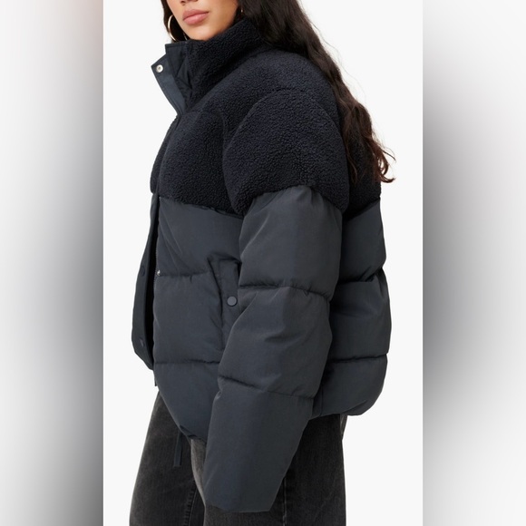 NWT Good American High Pile Fleece Cocoon Puffer Jacket - Picture 5 of 10